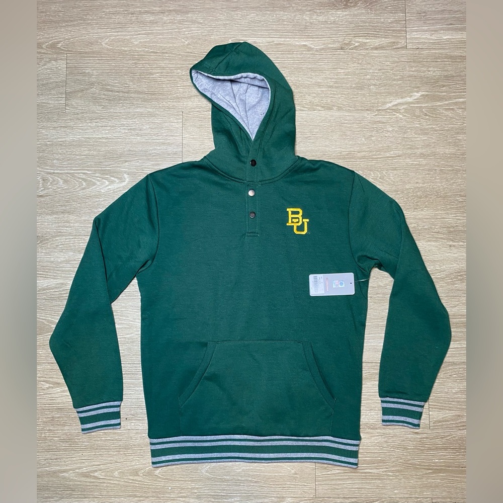 Colosseum Men's Medium Baylor Bears BU Logo 1/4 Snap Pullover Sweatshirt Hoodie - Picture 2 of 11